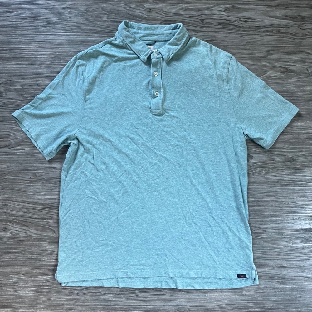 Faherty Brand Mens XL Pima Cotton Modal Polo Shirt Turquoise Heather MKC0115-TML